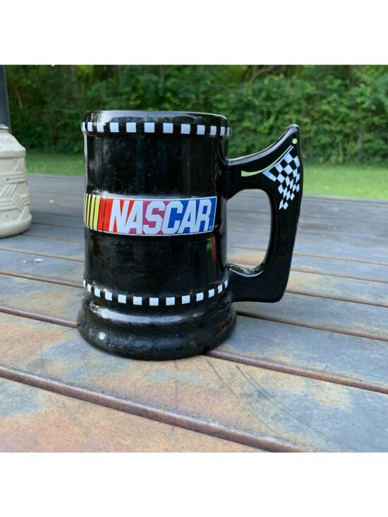 Nascar Black Ceramic 24 Oz Stein Mug By Sherwood 2004 Collectible Racing Design - Picture 8 of 9